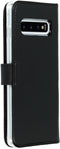 Selencia Galaxy S10 - Echt Lederen Bookcase - 3 Pashouders - Zwart