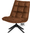 WOOOD Jouke Draaifauteuil - Kunstleer - Cognac - 97x70x85
