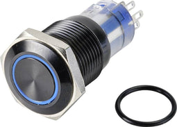 TRU COMPONENTS TC-9428212 LAS2GQH-22ZE/B/12V/A/P Druktoets 250 V 3 A 2x uit/(aan) Continu Blauw IP65 1 stuk(s)