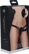 Dual Vibrating - Oplaadbaar - 10 Snelheden Silicone Ribbed Strap-On - Zwart