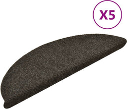 vidaXL - Trapmatten - zelfklevend - 5 - st - 56x17x3 - cm - naaldvilt - antracietkleur