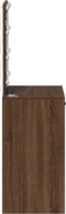 vidaXL - Kaptafel - met - LED - Verlichting - - - Bruin - Eik - 50x41x135 - cm