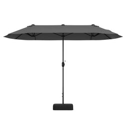 Coast Dubbele Rechthoekige Parasol - 396 x 201 cm - Ventilatiegat en kruisvoet - Grijs