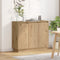 vidaXL - Dressoir - met - LED - Artisan - Eiken - 90x32x75 - cm - Gelaagd - Hout