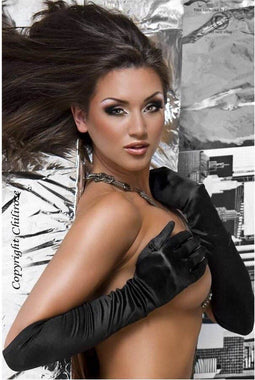 CHILIROSE - CR3192 SATIN BLACK GLOVES