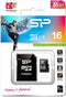 Silicon Power 16GB MicroSDHC Class10 UHS-1 - Geheugenkaart met SD-adapter - Zwart