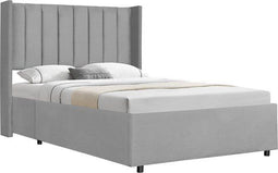 Juskys Savona - Gestoffeerd bed - 200 x 140 cm - Lichtgrijs - Incl. bedlade