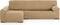 Hoes voor chaise longue met lange armleuning links Eysa ULISES Beige Zand 170 x 110 x 310 cm