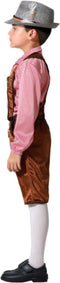 Tiroler Kostuum Kind Bruin/Rood - 3-4 jaar / 98-115cm