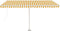 vidaXL - Luifel - handmatig - uittrekbaar - met - LED - 450x300 - cm - geel - en - wit