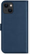 Selencia Hoesje Geschikt voor iPhone 13 Mini Hoesje Met Pasjeshouder - Selencia Echt Lederen Bookcase - Blauw
