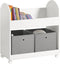 SoBuy Kinderkast - Kinderkast met 2 opbergdozen en boekenplank - 70 x 40 x 77,5 cm - Grijs / Wit
