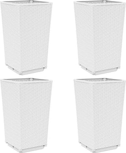 vidaXL - Plantenbakken - 4 - st - 32,5x32,5x57 - cm - polypropeen - wit