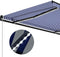 vidaXL - Luifel - handmatig - uittrekbaar - met - LED - 350x250 - cm - blauw - en - wit