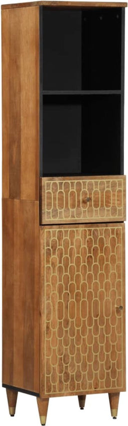 vidaXL - Badkamerkast - 38x33x160 - cm - massief - mangohout