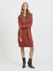 Vila VIRIL L/S KNIT DRESS NOOS - Dames Jurk - Regular fit Lange mouwen - Burnt Henna - Maat XS