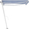 vidaXL - Luifel - vrijstaand - handmatig - uittrekbaar - 350x250 - cm - blauw - en - wit