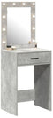 vidaXL - Make-up - Tafel - met - LED - Verlichting - in - Betonnen - Grijs, - 50x41x135 - cm
