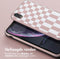 Selencia Hoesje Geschikt voor iPhone Xr Hoesje Met Koord - Selencia Siliconen design hoesje met afneembaar koord - Roze / Irregular Check Sand Pink