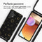 iMoshion Hoesje Geschikt voor Samsung Galaxy A32 (4G) Hoesje Met Koord - iMoshion Siliconen design hoesje met koord - Zwart / Sky Black