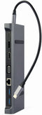 Gembird A-CM-COMBO9-02 - Hub USB - 3x USB 3.2 5Gb/s - Grijs