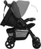 vidaXL - Kinderwagen - 2-in-1 - staal - donkergrijs - en - zwart