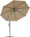 vidaXL - Zweefparasol - met - LED-verlichting - en - metalen - paal - 350 - cm - taupe