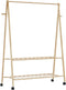 vidaXL - Kledingrek - met - schappen - en - wielen - 132x45,5x155,5 - cm - bamboe