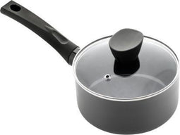 Excellent Houseware Steelpan met Deksel - 18 cm - Zwart