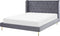 FORBACH - Tweepersoonsbed - Grijs - 140 x 200 cm - Fluweel