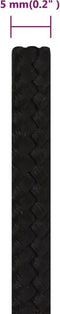 vidaXL - Werktouw - 5 - mm - 500 - m - polyester - zwart