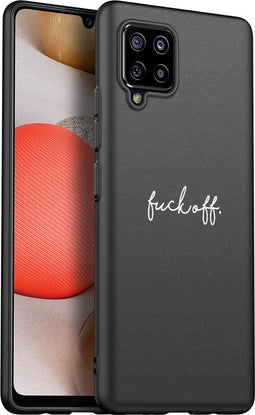 iMoshion Hoesje Geschikt voor Samsung Galaxy A42 Hoesje Siliconen - iMoshion Design hoesje - Zwart / Fuck Off