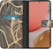 iMoshion Hoesje Geschikt voor Samsung Galaxy A72 Hoesje Met Pasjeshouder - iMoshion Design Softcase Bookcase - Meerkleurig / Golden Leaves