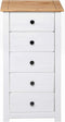 vidaXL - Dressoir - Panama - Range - 46x40x89 - cm - grenenhout - wit