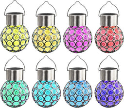 vidaXL Solarlamp hangend 8 st LED-lichten RGB