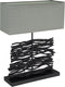 Globo Jamie - Tafellamp - E27 - Hout - Zwart - 50 cm hoog - 40 cm lang - 15 cm breed