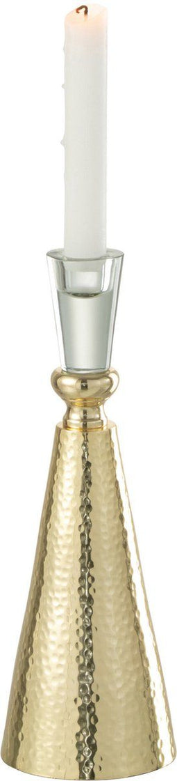J-Line kandelaar Tape - aluminium/glas - goud/transparant - medium