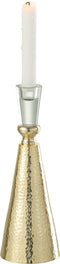 J-Line kandelaar Tape - aluminium/glas - goud/transparant - medium