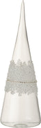 J-Line decoratie Kegel - glas - transparant - small