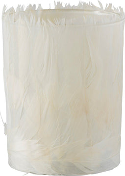J-Line theelichthouder Veren - glas - creme - large - 2 stuks