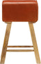 vidaXL - Barstoelen - 2 - st - echt - leer - en - massief - mangohout
