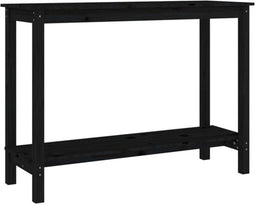 vidaXL - Wandtafel - 110x40x80 - cm - massief - grenenhout - zwart