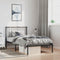 vidaXL - Bedframe - met - hoofdbord - metaal - zwart - 100x200 - cm