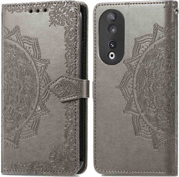iMoshion Hoesje Geschikt voor Honor 90 Hoesje Met Pasjeshouder - iMoshion Mandala Bookcase - Grijs