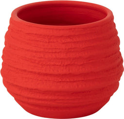 J-Line bloempot Fiesta - keramiek - rood - small - Ø 14 cm