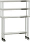 vidaXL - Keukenwerktafel - met - bovenschap - 110x30x150 - cm - roestvrij - staal