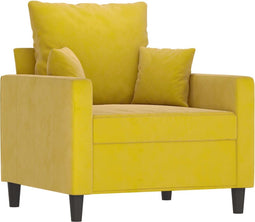 Fauteuil 60 cm fluweel geel