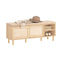 SoBuy FSR163-N - Schoenenbank - Houtlook met Schuifdeuren - Naturel