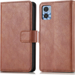 iMoshion Hoesje Geschikt voor Motorola Moto E22 Hoesje - iMoshion Luxe Bookcase - Bruin