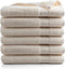 DoubleDry Handdoeken Set 70 x 140 cm - 6 stuks - 100% zacht katoen 500 g/m2 - 6x Nature Crème